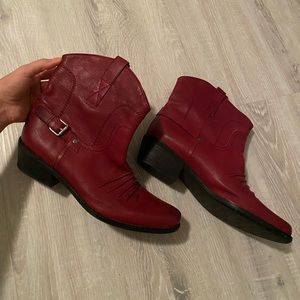 NEW Franco Sarto leather western cowgirl boots maroon size 10